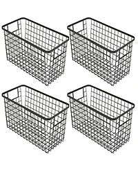 Smart Design Nestable 6" x 12" x 6" Basket Organizer with Handles, Set of 4