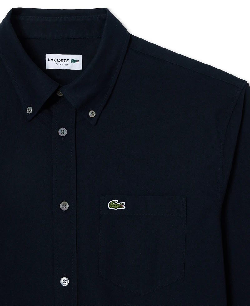 Lacoste Men's Woven Long Sleeve Button-Down Oxford Shirt