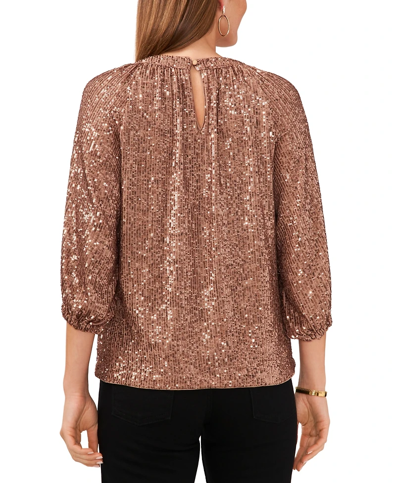 Vince Camuto Women's Keyhole Detail Raglan Sleeve Top