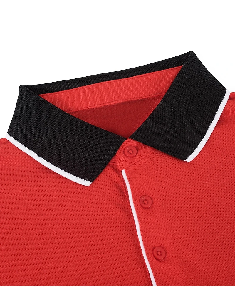 Men's Classic-Fit Cotton-Blend Pique Polo Shirt with Contrast Collar