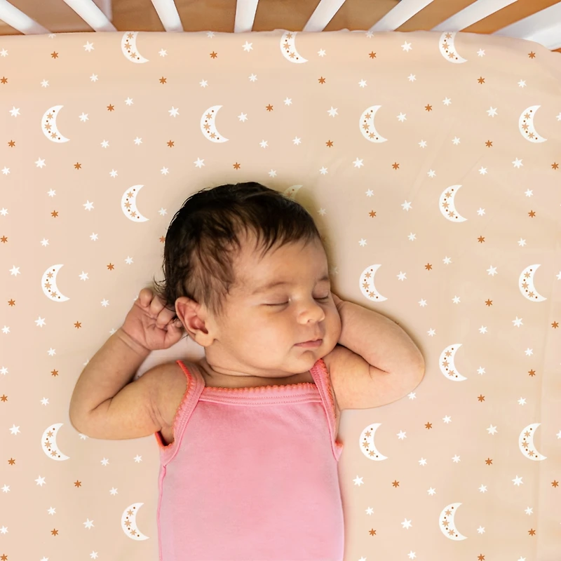The Peanutshell Fitted Crib Sheet for Girls, 4 Pack Set, Boho