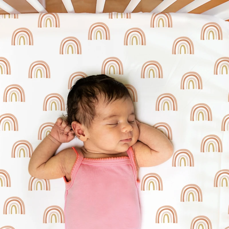 The Peanutshell Fitted Crib Sheet for Girls, 4 Pack Set, Boho