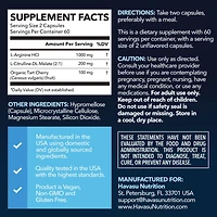L-Arginine Capsules for Men's Stamina, Endurance & Performance, Havasu Nutrition