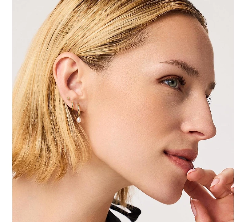 Ana Luisa Pearl Huggie Hoops - Frida