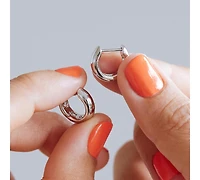 Ana Luisa Bold Huggie Hoops - Giulia Silver