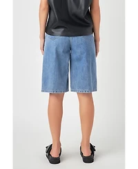 Grey Lab Women's Low Waisted Denim Shorts