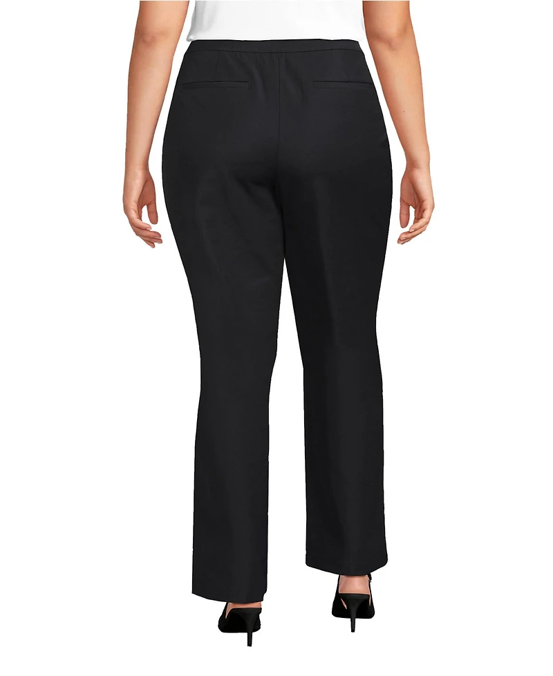 Lands' End Plus High Rise Bi Stretch Pintuck Boot Cut Pants