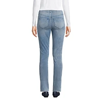 Lands' End Petite Starfish Mid Rise Knit Denim Straight Jeans