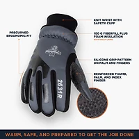 RefrigiWear Men's Insulated Lined Softshell Gloves with Silicone Grip