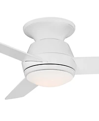 44" Casa Vieja Marbella Breeze Modern Indoor Hugger Ceiling Fan with Dimmable Led Light Remote Control Opal Glass for Living Room Kitchen Bedroom