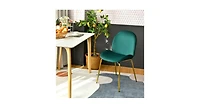 Set of 2 Velvet Accent Chairs with Gold Metal Legs