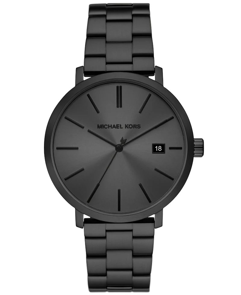 Michael Kors Men's Blake Three-Hand Date Black Stainless Steel Watch 42mm