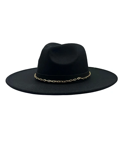 Marcus Adler Chain Trim Wool Blend Panama Hat