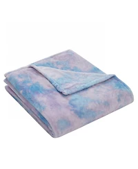 Kate Aurora Tie Dyed Pink & Blue Ultra Soft & Plush Oversized Throw Blanket - 50 in. W x 70 in. L