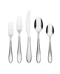 Cambridge Silversmiths Delia Mirror 20 Piece Stainless Steel Flatware Set, Service for 4