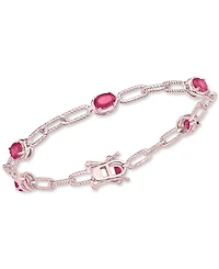 Emerald Rope Link Bracelet (3 ct. t.w.) Gold-Plated Sterling Silver (Also Ruby & Sapphire)
