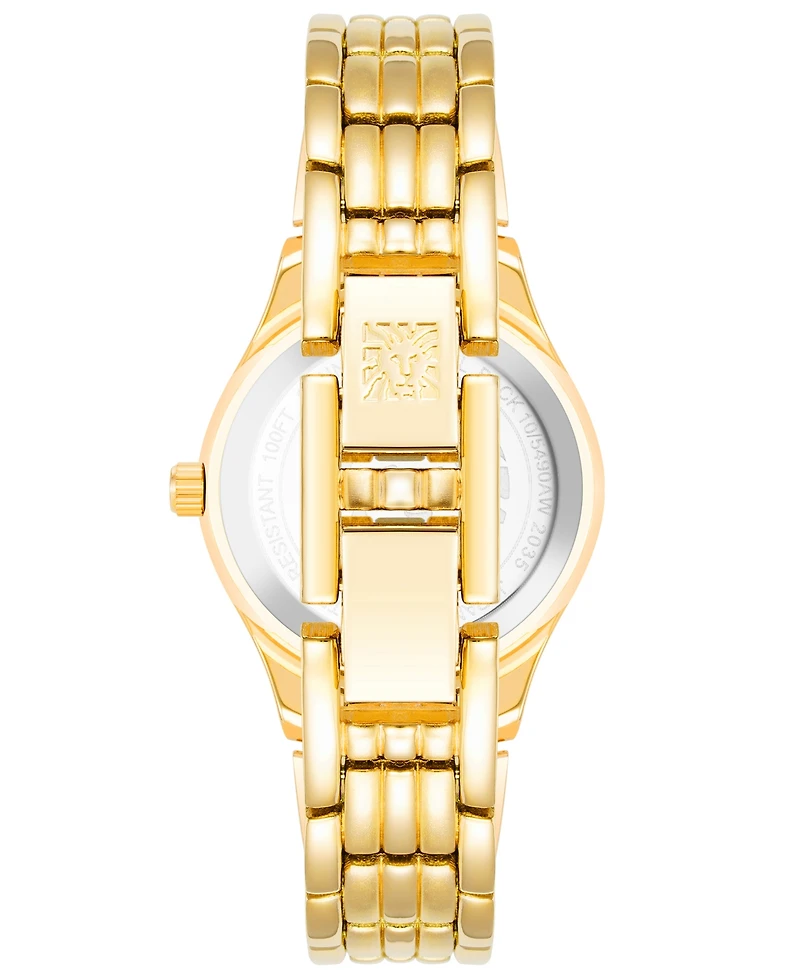 Anne Klein Women's Quartz Gold-Tone Alloy Bracelet Watch, 26mm