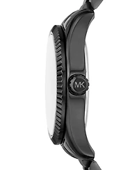 Michael Kors Women's Lexington Three-Hand Black Stainless Steel Watch 38mm