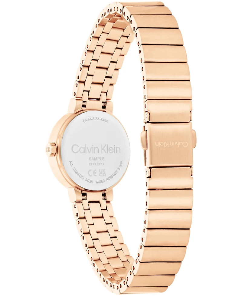 Calvin Klein Women's Three Hand Carnation Gold-Tone Stainless Steel Bracelet Watch 25mm