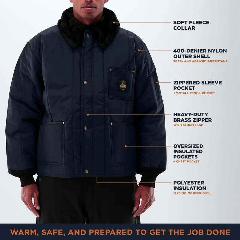 RefrigiWear Big & Tall Iron-Tuff Polar Jacket - Heavy-Duty Insulated Winter Work