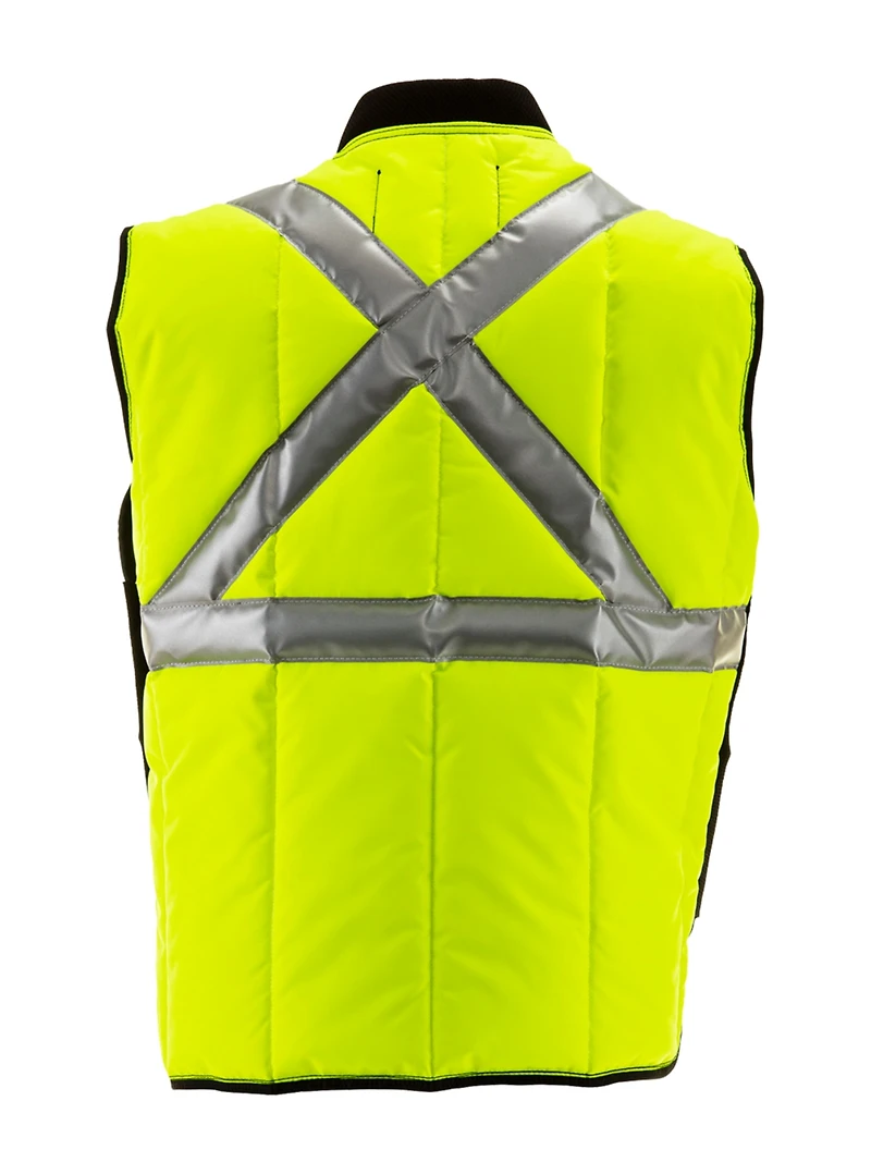 RefrigiWear Men's HiVis Iron-Tuff Vest - Extreme Cold Protection, High-Visibility, Water-Repellent, Durable Workwear