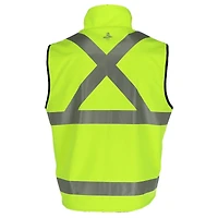 RefrigiWear Big & Tall Hi Vis Reversible Softshell Vest - Water-Resistant, Insulated, High-Visibility Safety Work Gear
