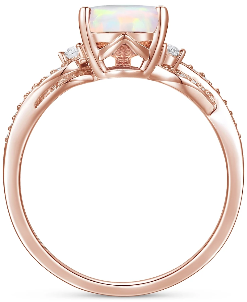 Amethyst (1-3/4 ct. t.w.) & Lab-Grown White Sapphire (1/6 Twist Ring 14k Gold-Plated Sterling Silver (Also Additional Gemstones)