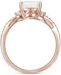 Amethyst (1-3/4 ct. t.w.) & Lab-Grown White Sapphire (1/6 Twist Ring 14k Gold-Plated Sterling Silver (Also Additional Gemstones)