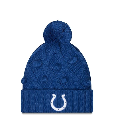 Women's New Era Royal Indianapolis Colts Toasty Cuffed Knit Hat with Pom