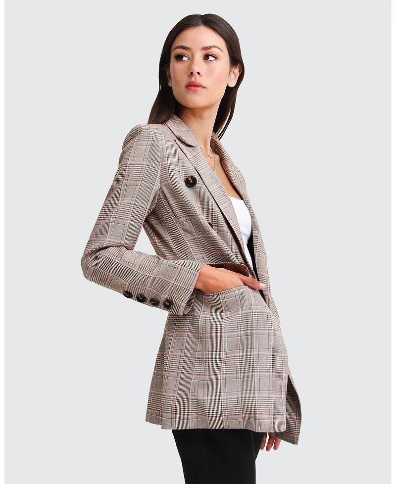 Belle & Bloom Too Cool For Work Plaid Blazer