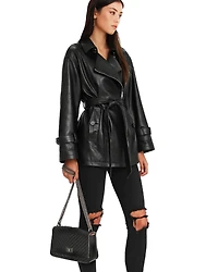Belle & Bloom Women's Bff Belted Leather Jacket