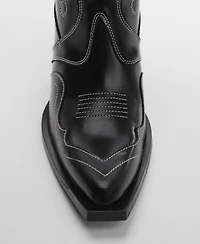Mango Women's Cowboy Leather Ankle Boots