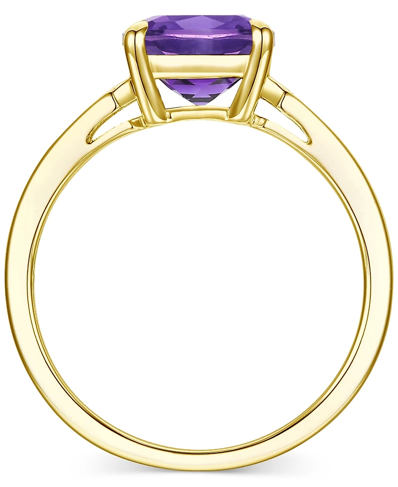 Amethyst (1-7/8 ct. t.w.) & Lab-Grown White Sapphire (1/10 Cushion Ring 14k Gold-Plated Sterling Silver (Also Additional Gemstones)