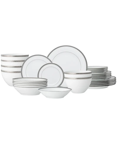 Noritake Charlotta Platinum 30-Piece Dinnerware Set, Service For 6