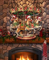 Designocracy Christmas Carousel Christmas Wooden Wall Decor Door Decor G. DeBrekht