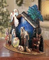 Designocracy Nativity with Angel Village 7" Christmas Nativity Table Decoration G. DeBrekht
