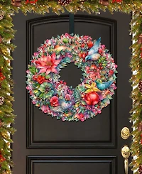 Designocracy Holiday Wooden Door Decor Wall Decor Summer Blooms Wreath G. DeBrekht