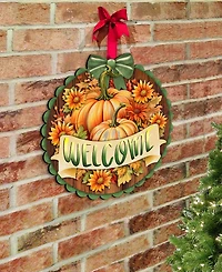Designocracy Holiday Welcome Sign Wooden Door Decor Hanging Decoration Welcome G. DeBrekht