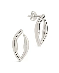 Sterling Forever 14K Gold Plated or Rhodium Plated Oval Sharee Studs Earrings