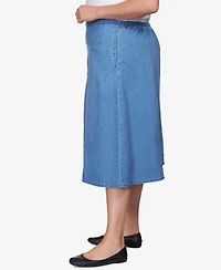 Alfred Dunner Plus Size Paneled Denim Skirt