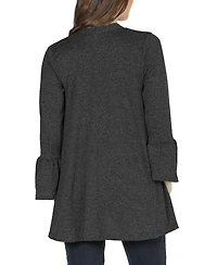 24seven Comfort Apparel Women's Three Quarter Bell Sleeve Open Cardigan Jacket