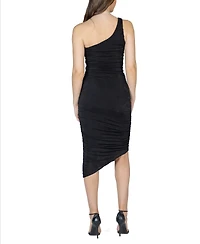 24seven Comfort Apparel Women's One Shoulder Ruched Bodycon Dress