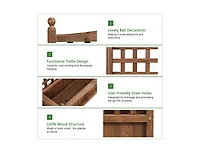 Solid Wood Planter Box with Trellis Weather-resistant Outdoor