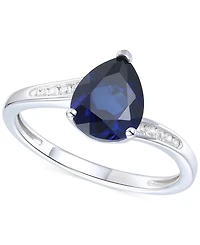 Amethyst (1-1/3 ct. t.w.) & Lab-Grown White Sapphire (1/10 Pear Swirl Ring 14k Gold-Plated Sterling Silver (Also Additional Gemstones)