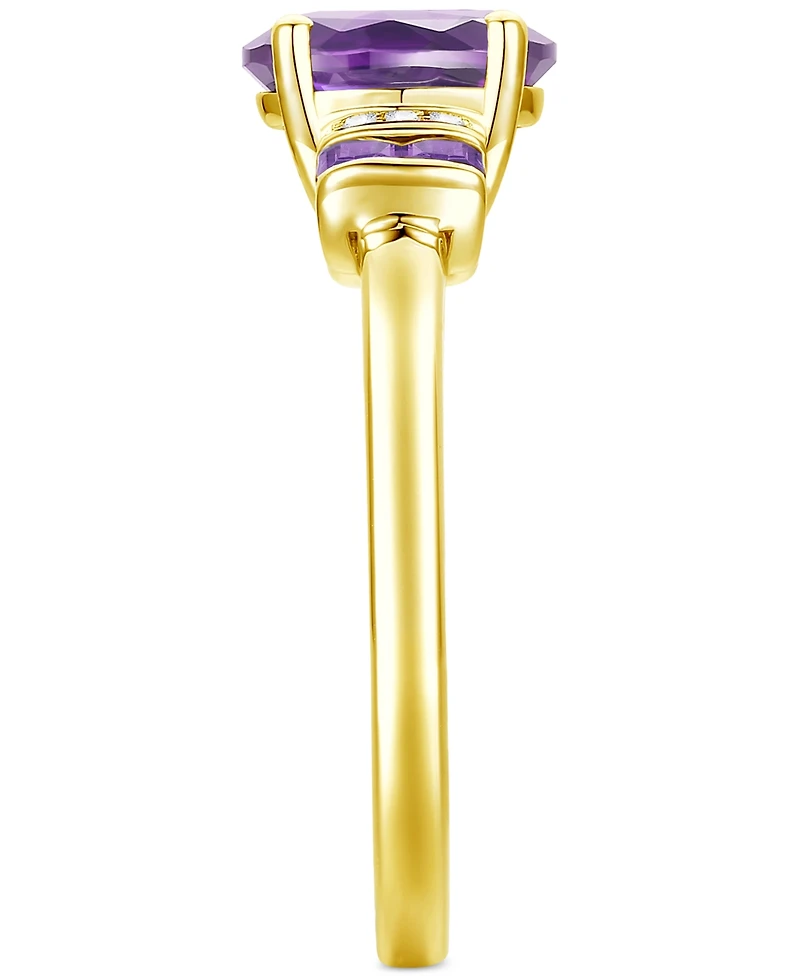 Amethyst (1-1/2 ct. t.w.) & Lab-Grown White Sapphire (1/20 Statement Ring 14k Gold-Plated Sterling Silver (Also Additional Gemstones)