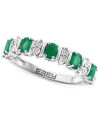 Effy Emerald (1-1/20 ct. t.w.) & Diamond (1/20 Ring Sterling Silver (Also Ruby Sapphire)