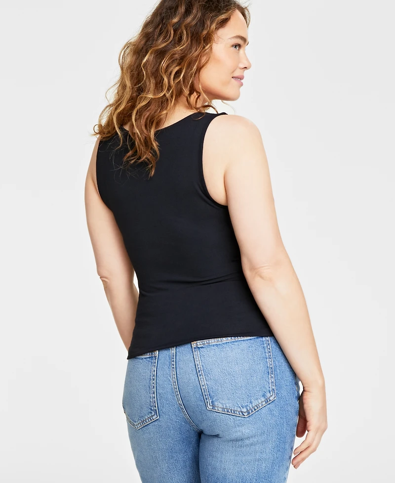On 34th Women's Scoop-Neck Sleeveless Longline Tank Top, Created for Macy's