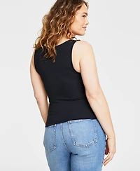 On 34th Women's Scoop-Neck Sleeveless Longline Tank Top, Created for Macy's
