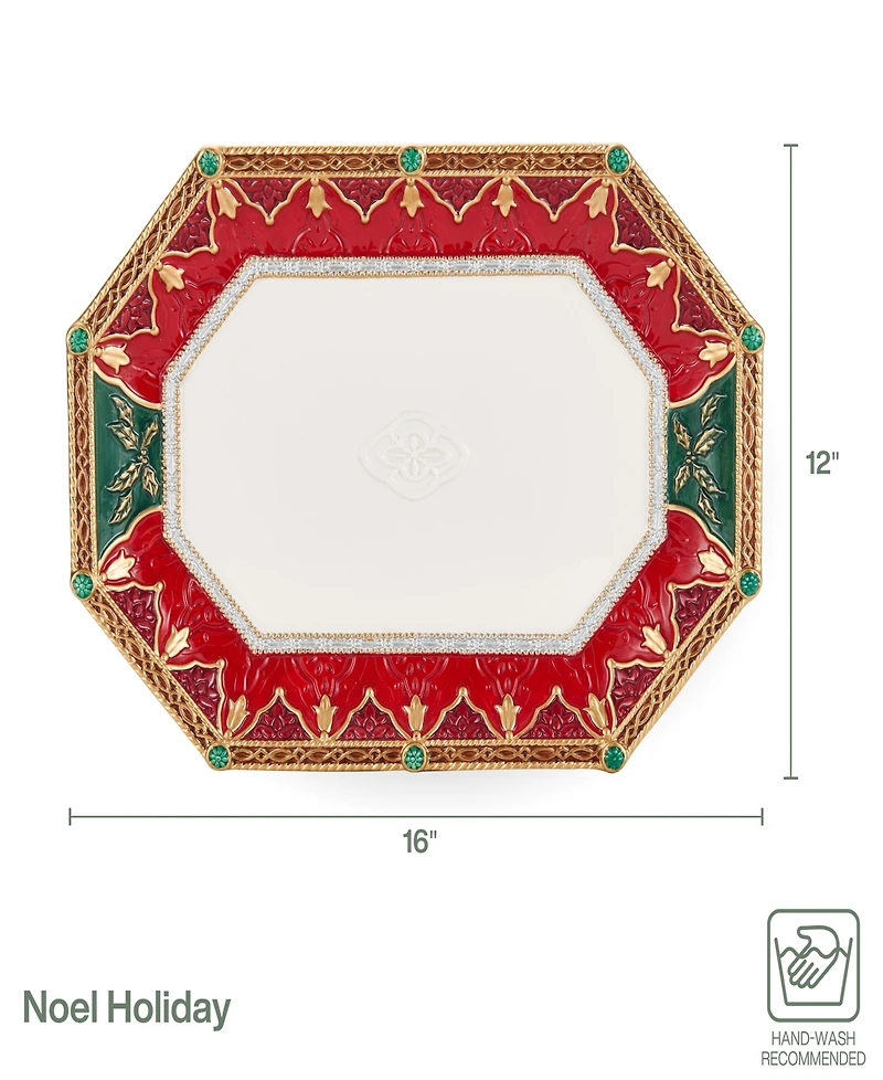 Fitz and Floyd Noel Holiday Large Platter, 16-in x 12-in