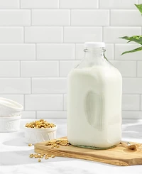 JoyJolt Glass Milk Bottles with Lids 64 oz